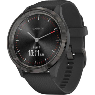 Garmin Vivomove 3 Slate Stainless Steel Bezel w. Black and Silicone B. (010-02239-01)