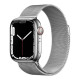 Apple Watch Series 7 GPS + Cellular 45mm Silver Stainless Steel Case with Silver Milanese Loop (MKJE3)