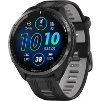 Garmin Forerunner 965 Carbon Gray Titanium Bezel w. Blk Case and Blk/Powder Gray S. Band (010-02809-00/10)