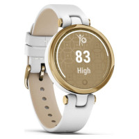 Garmin Lily Light Gold Bezel with White Case and Italian Leather Band (010-02384-B3)