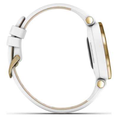 Garmin Lily Light Gold Bezel with White Case and Italian Leather Band (010-02384-B3)