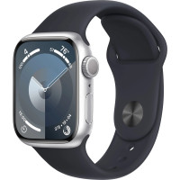 Apple Watch Series 9 GPS 41mm Silver Aluminum Case з Midnight Sport Band S/M (MR9M3, MT2R3)