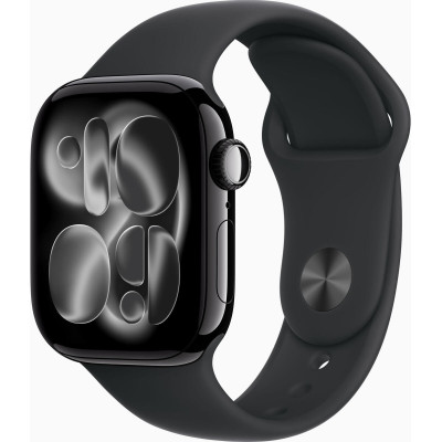 Apple Watch Series 11 GPS + Cellular 42mm Jet Black Alu. Case w. Black S. Band - S/M (MF834)