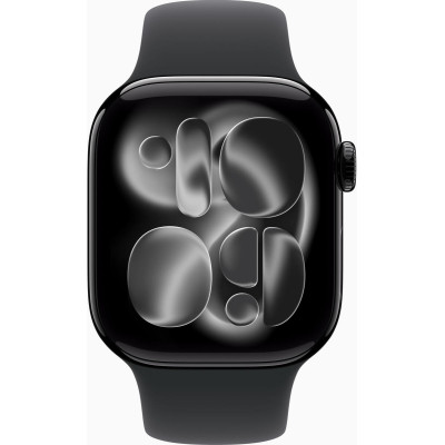 Apple Watch Series 11 GPS + Cellular 42mm Jet Black Alu. Case w. Black S. Band - S/M (MF834)