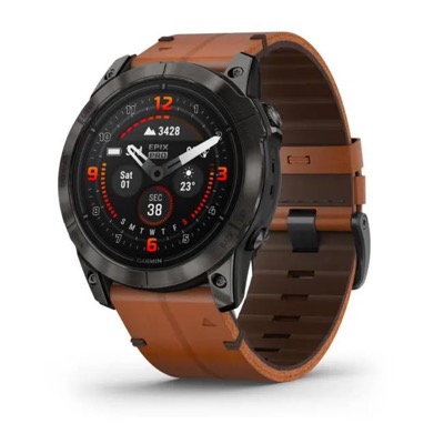 Garmin Epix Pro Gen 2 Sapphire 51mm Carbon G. DLC Tit. with Chestnut L. Band (010-02804-30)