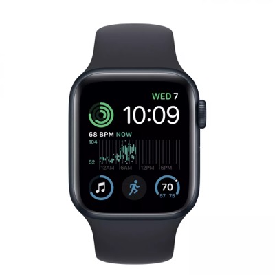 Apple Watch SE 2 GPS + Cellular 40mm Midnight Aluminum Case w. Midnight S. Band - S/M (MNTM3)