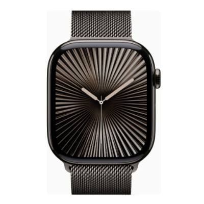 Apple Watch Series 10 GPS + Cellular 46mm Slate Titanium Case w. Slate Milanese Loop - M/L (MWYW3)