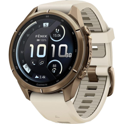 Garmin Fenix 9 Pro inReach 43mm Autumn Gold Titanium with Cream/French Gray Silicone Band (010-04335-20/21)