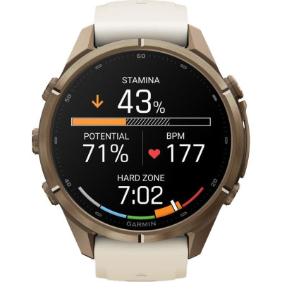 Garmin Fenix 9 Pro inReach 43mm Autumn Gold Titanium with Cream/French Gray Silicone Band (010-04335-20/21)