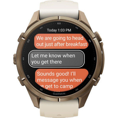 Garmin Fenix 9 Pro inReach 43mm Autumn Gold Titanium with Cream/French Gray Silicone Band (010-04335-20/21)