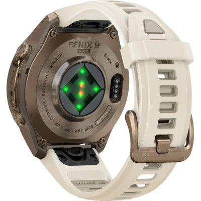 Garmin Fenix 9 Pro inReach 43mm Autumn Gold Titanium with Cream/French Gray Silicone Band (010-04335-20/21)