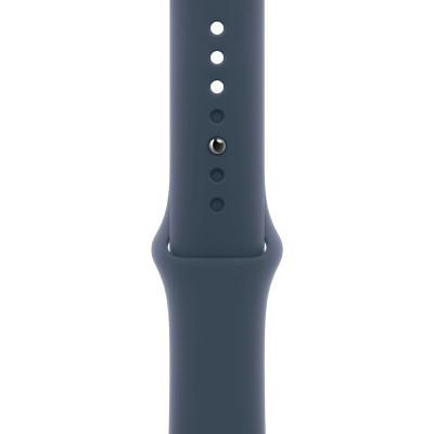 Apple Watch Series 9 GPS + Cellular 45mm Silver S. Steel Case w. Storm Blue Sport Band - S/M (MRMN3)