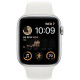 Apple Watch SE 2 GPS 44mm Silver Aluminum Case with White Sport Band S/M (MNTH3)