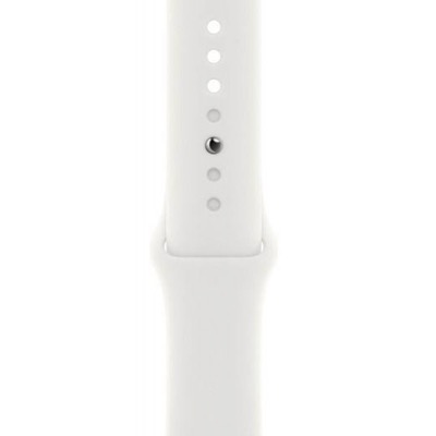 Apple Watch SE 2 GPS 44mm Silver Aluminum Case with White Sport Band S/M (MNTH3)