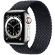 Apple Watch Series 6 LTE 40mm Silver Stainless Steel Case w. Atlantic Blue Braided Solo Loop (MY702+M0DV3)