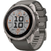 Garmin Fenix 9 Pro Solar 51mm Titanium with Pebble Gray/Silver Gray Silicone Band (010-04339-05/06)