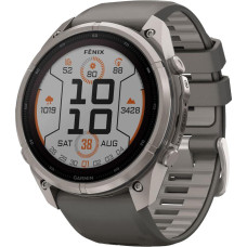 Garmin Fenix 9 Pro Solar 51mm Titanium with Pebble Gray/Silver Gray Silicone Band (010-04339-05/06)