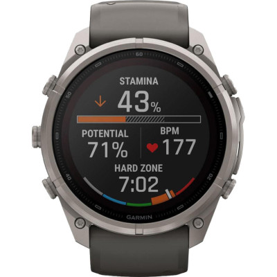 Garmin Fenix 9 Pro Solar 51mm Titanium with Pebble Gray/Silver Gray Silicone Band (010-04339-05/06)
