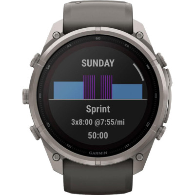 Garmin Fenix 9 Pro Solar 51mm Titanium with Pebble Gray/Silver Gray Silicone Band (010-04339-05/06)