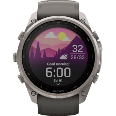 Garmin Fenix 9 Pro Solar 51mm Titanium with Pebble Gray/Silver Gray Silicone Band (010-04339-05/06)