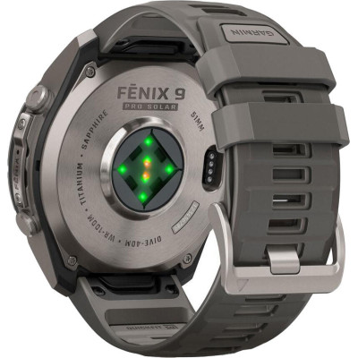 Garmin Fenix 9 Pro Solar 51mm Titanium with Pebble Gray/Silver Gray Silicone Band (010-04339-05/06)