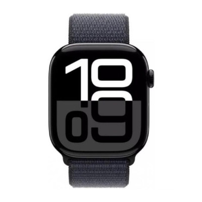 Apple Watch Series 10 GPS + Cellular 46mm Jet Black Aluminum Case w. Ink Sport Loop (MWY53)