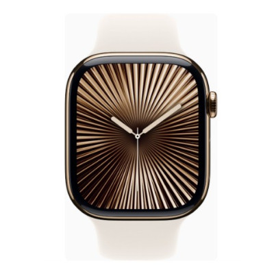 Apple Watch Series 10 GPS + Cellular 46mm Gold Titanium Case w. Starlight Sport Band - M/L (MWYY3)
