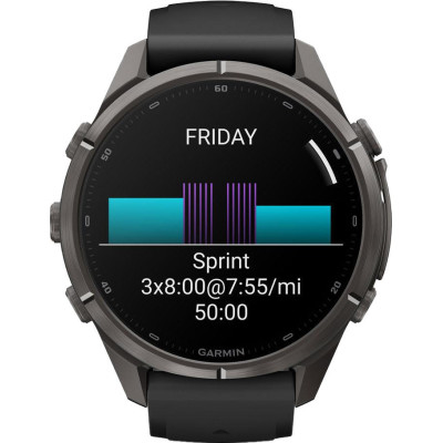 Garmin Fenix 9 Pro 43mm Carbon Gray DLC Titanium with Black/Pebble Gray Silicone Band (010-04335-15/16)