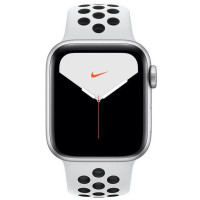 Apple Watch Series 5 GPS + LTE 40мм Silver Aluminium w. Pure Platinum/Black Nike Sport Band (MX372)