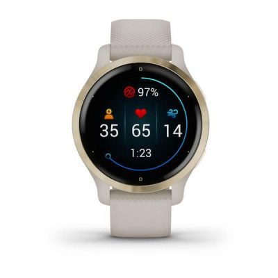 Garmin Venu 2S Light Gold Stainless Steel Bezel with Light Sand Case and Silicone Band (010-02429-01/11)
