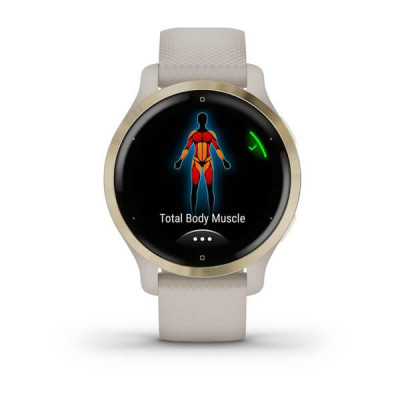 Garmin Venu 2S Light Gold Stainless Steel Bezel with Light Sand Case and Silicone Band (010-02429-01/11)