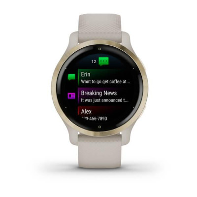 Garmin Venu 2S Light Gold Stainless Steel Bezel with Light Sand Case and Silicone Band (010-02429-01/11)