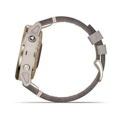 Garmin Fenix 6S Pro Solar Edition Light gold with shale grey suede band (010-02409-26)