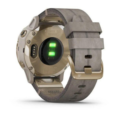 Garmin Fenix 6S Pro Solar Edition Light gold with shale grey suede band (010-02409-26)