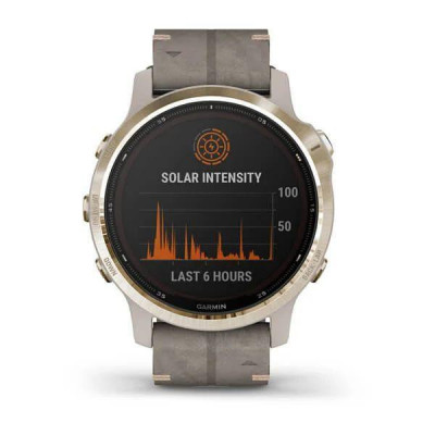 Garmin Fenix 6S Pro Solar Edition Light gold with shale grey suede band (010-02409-26)