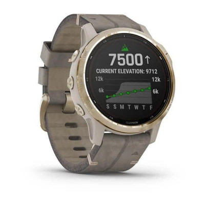 Garmin Fenix 6S Pro Solar Edition Light gold with shale grey suede band (010-02409-26)