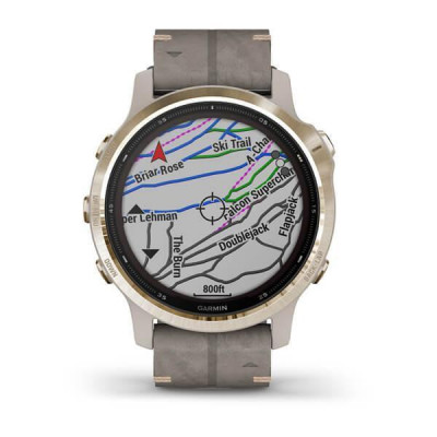Garmin Fenix 6S Pro Solar Edition Light gold with shale grey suede band (010-02409-26)