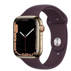 Apple Watch Series 7 GPS + Cellular 45mm Gold S. Steel Case w. Dark Cherry Sport Band (MKJF3)