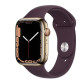 Apple Watch Series 7 GPS + Cellular 45mm Gold S. Steel Case w. Dark Cherry Sport Band (MKJF3)
