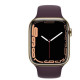 Apple Watch Series 7 GPS + Cellular 45mm Gold S. Steel Case w. Dark Cherry Sport Band (MKJF3)