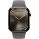 Apple Watch Series 10 GPS + Cellular 42mm Natural Titanium Case w. Stone Grey Sport Band - M/L (MWXE3)