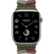 Apple Watch Hermes Series 9 GPS + Cellular, 45mm Silver Stainless Steel Case з Kaki Bridon Single Tour (MRQP3 + MTHR3)