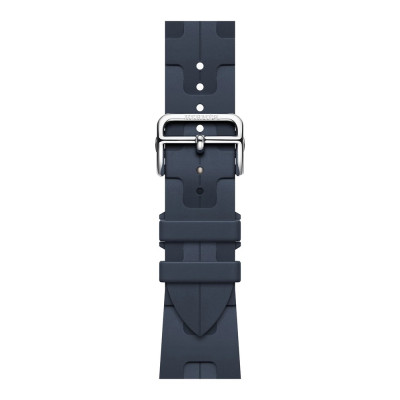 Apple Watch Hermes Series 9 GPS + Cellular, 41mm Silver Stainless Steel Case with Navy Kilim Single Tour (MRQ43 + MTHU3)