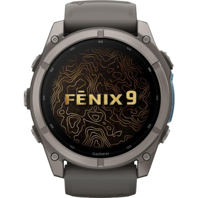 Garmin Fenix 9 51mm Titanium with Pebble Gray Silicone Band (010-04763-00/01)