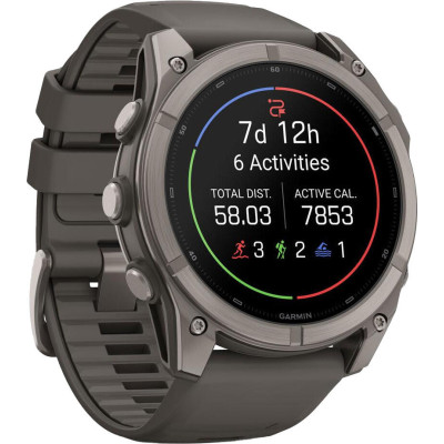 Garmin Fenix 9 51mm Titanium with Pebble Gray Silicone Band (010-04763-00/01)