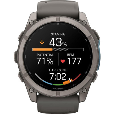 Garmin Fenix 9 51mm Titanium with Pebble Gray Silicone Band (010-04763-00/01)