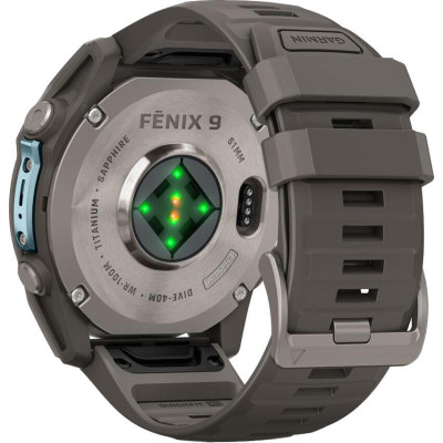 Garmin Fenix 9 51mm Titanium with Pebble Gray Silicone Band (010-04763-00/01)