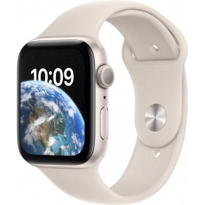 Apple Watch SE 2 GPS 44mm Starlight Aluminum Case with Starlight Sport Band (MNJX3)