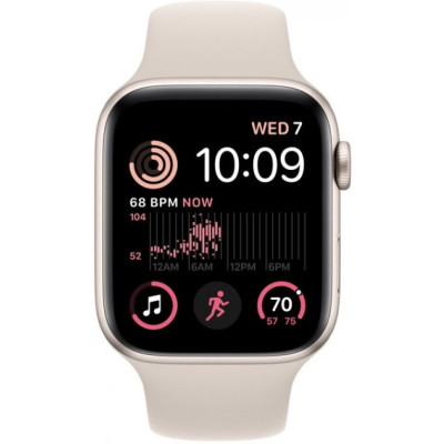 Apple Watch SE 2 GPS 44mm Starlight Aluminum Case with Starlight Sport Band (MNJX3)