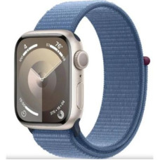 Apple Watch Series 9 GPS 41mm Starlight Aluminum Case w. Winter Blue Sport Loop (MR9K3)